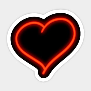 Neon Red Heart Sticker